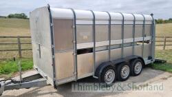 Ifor Williams TA51093 triaxle livestock trailer, 14'x6' (2012)