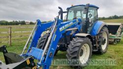 New Holland TS120 Tractor with 750TL foreloader (2020) RX20 CWT, 1354 hours, 40k box. Electro Command. Front tyres 440/60 R28 & rear tyres 540/65 R38. - 2